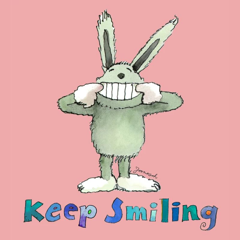 Janosch Spruch Keep Smiling Mit Hase Baldrian 