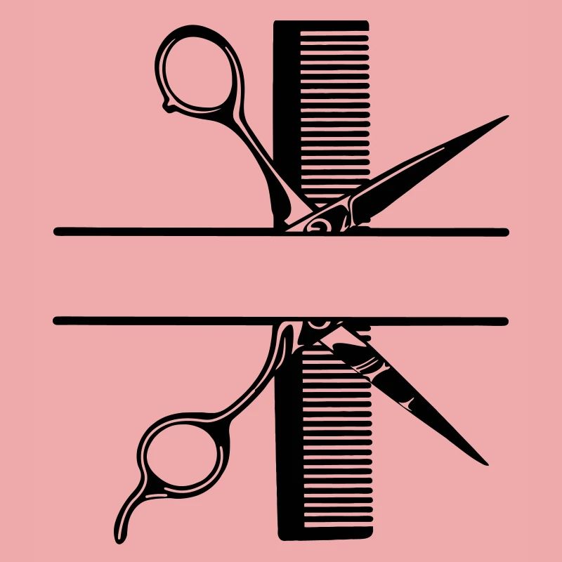 Schere mit Kammtextbanner