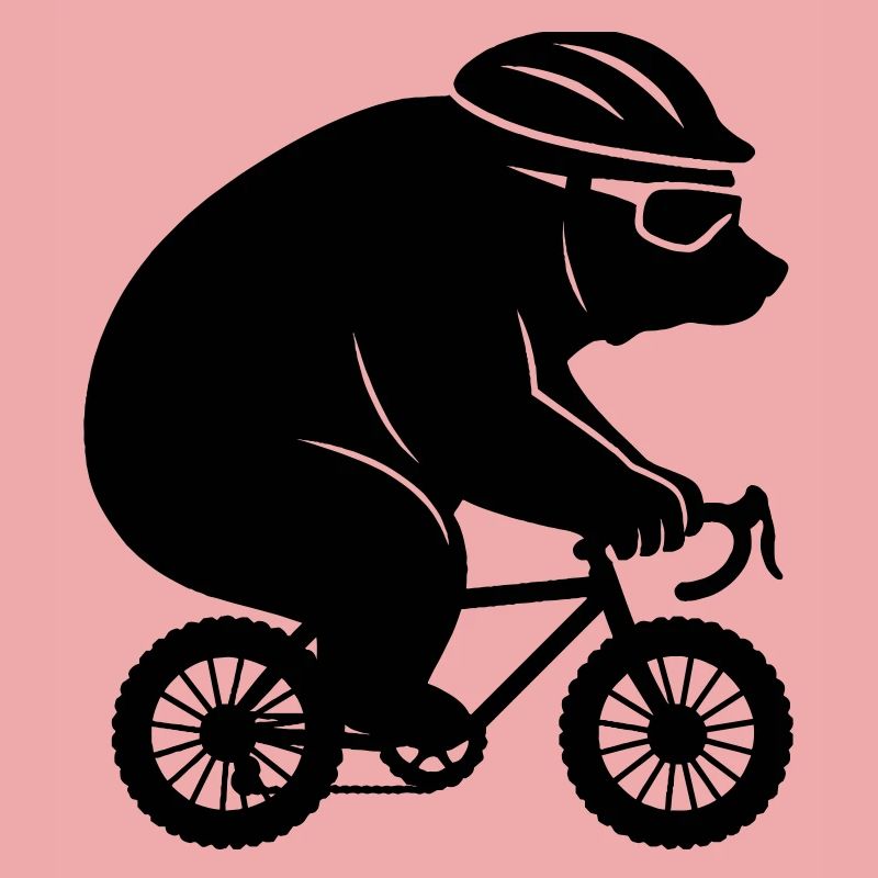 Ours géant sur un minuscule vélo de gravier