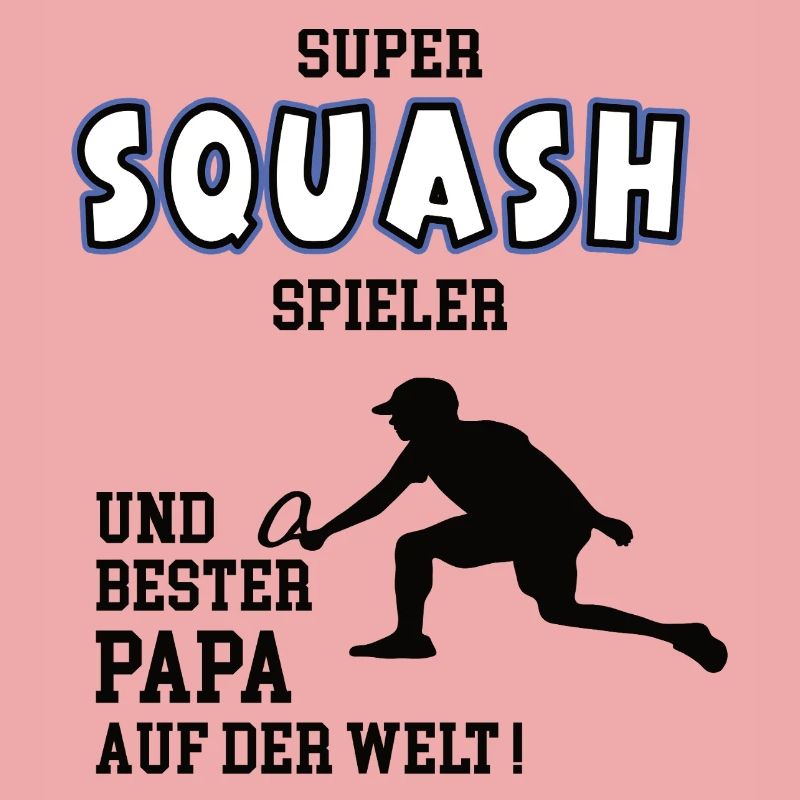 Squash Spieler Squasher Papa Vater Mann