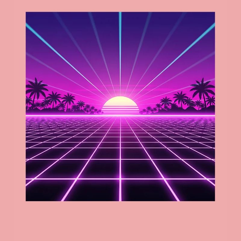 Sunset Neon Retrogrid back to 90s