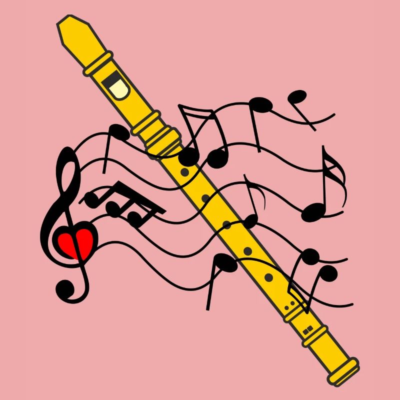 Recorder with musical notes