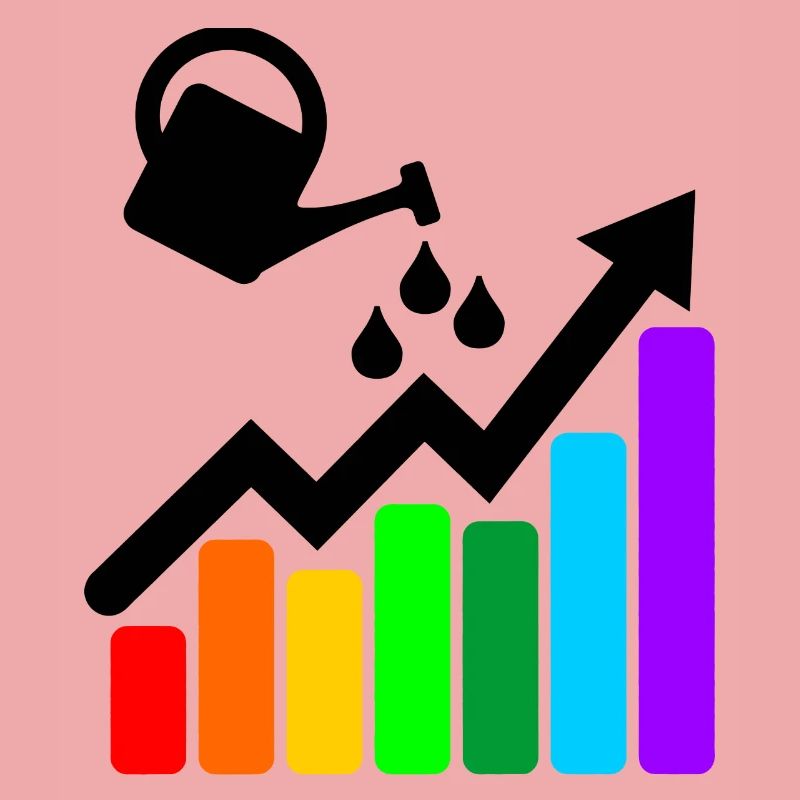 Better results colored graph and watering can