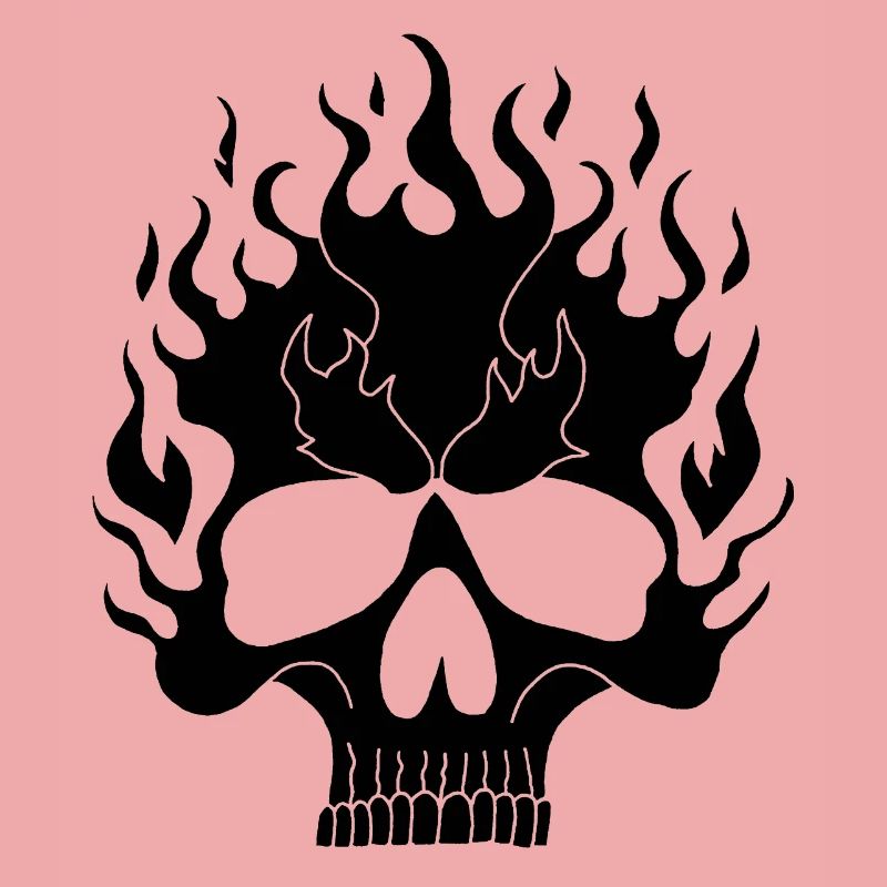 Schwarzer flammender Schädel