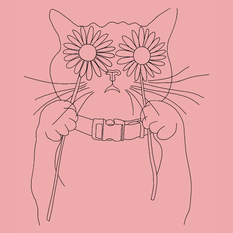 Katze mit Gänseblümchen