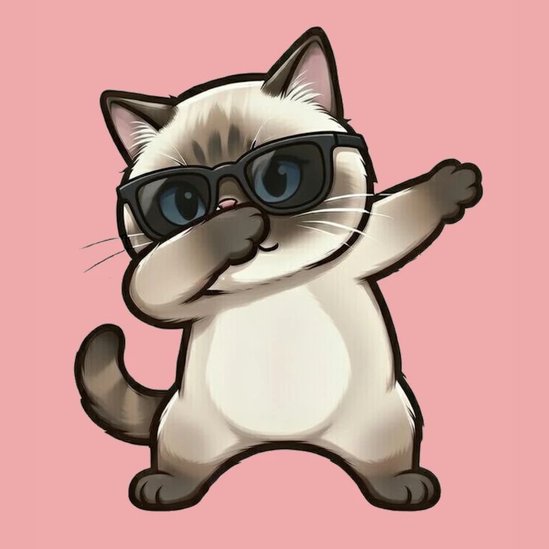 Dabbing Siamese Cat