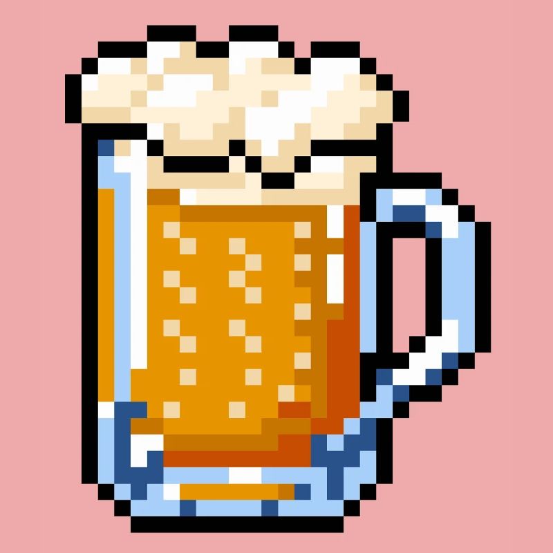 Bierglas Pixel Art – Retro Bier Design