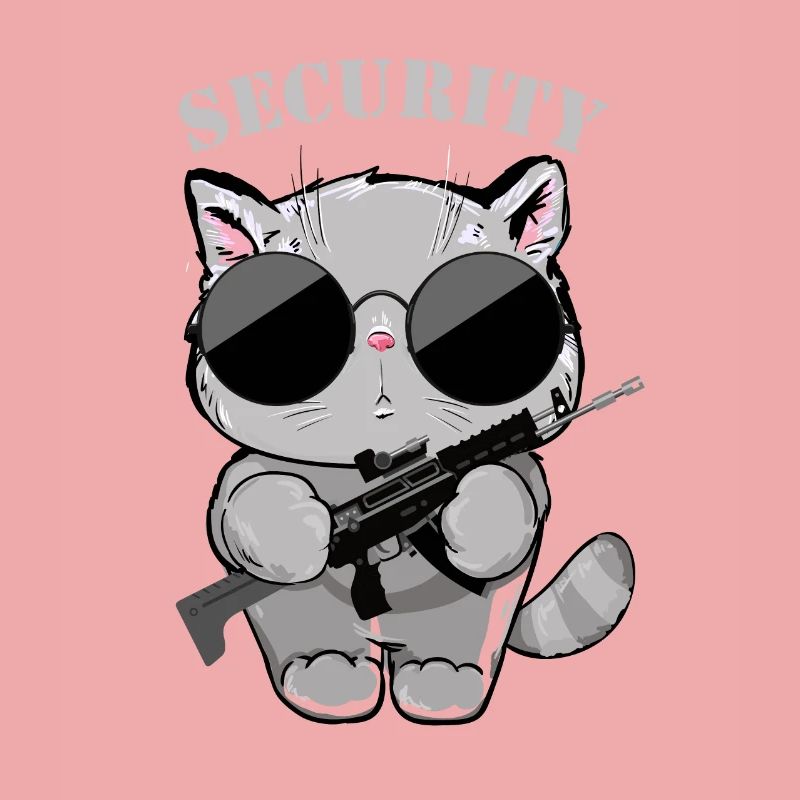 Katzen-Sicherheitsagent mit Waffe