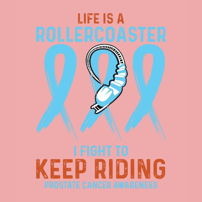 Prostate Cancer Awareness Light Blue Rollercoaster
