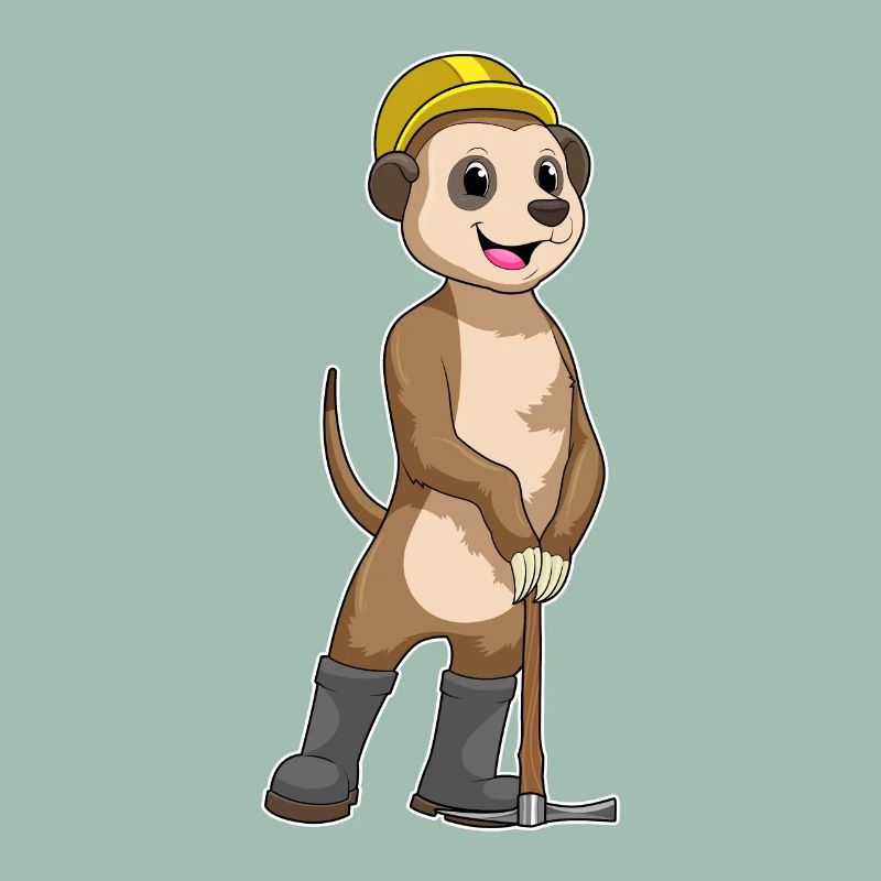 Les suricates comme mineurs avec des pioches