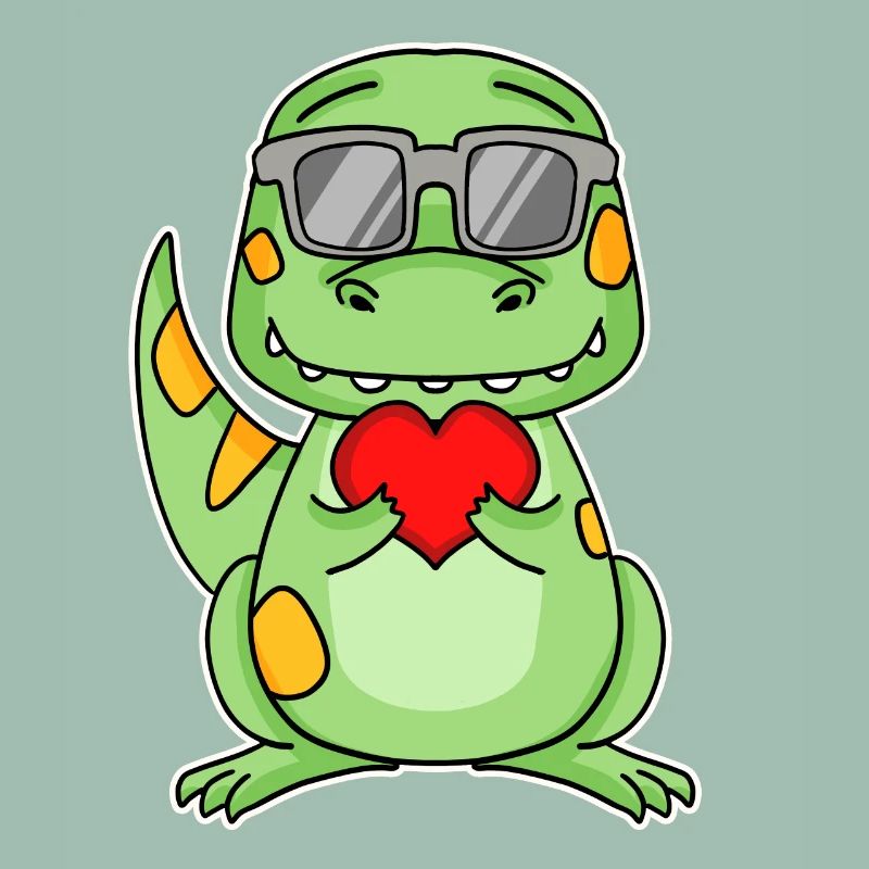 Dinosaurier mit Herz - Liebe Romantisch