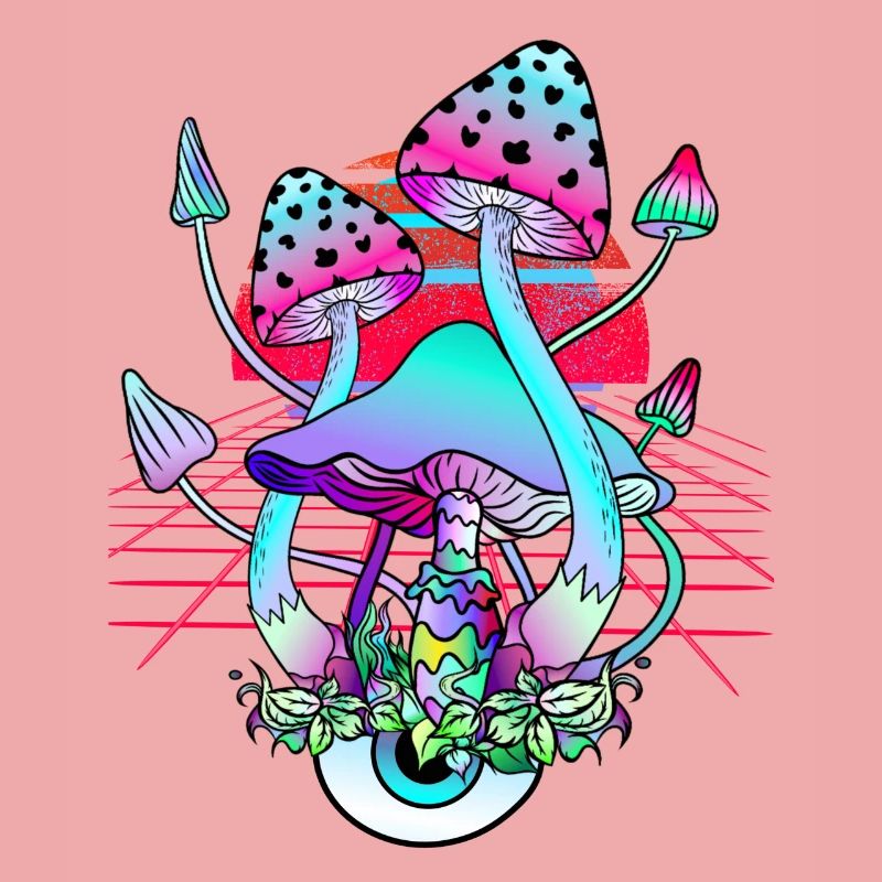 Champignons Psychédéliques - Retro Wave Sunset