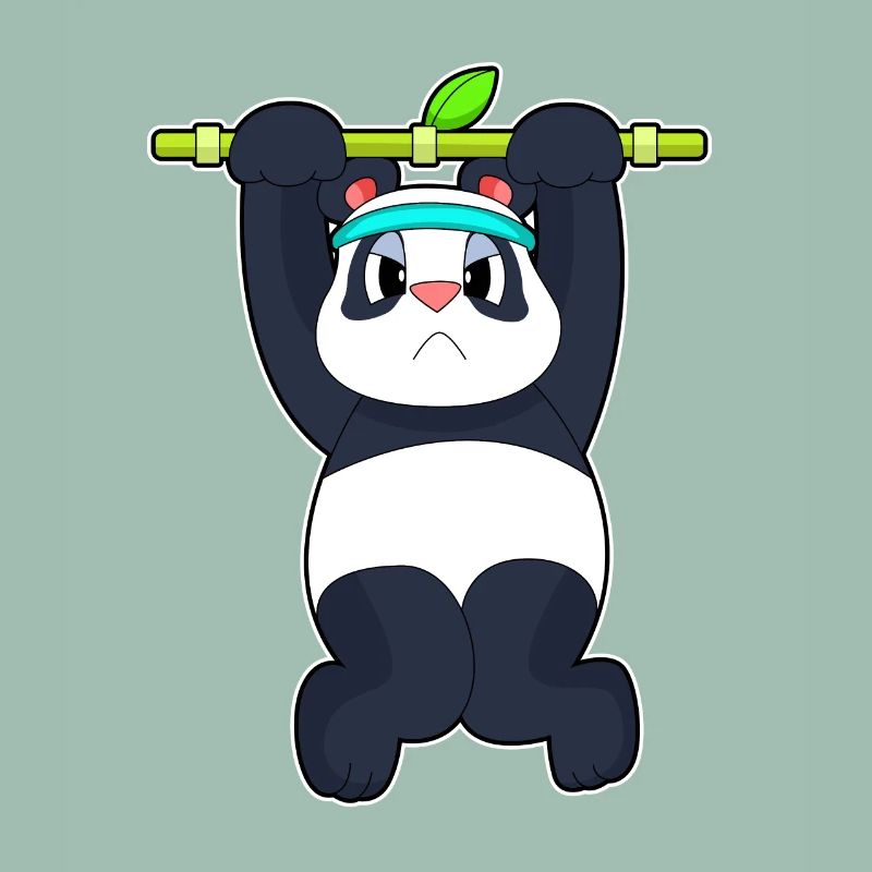 Panda Bodybuilder Pull-ups Culturisme