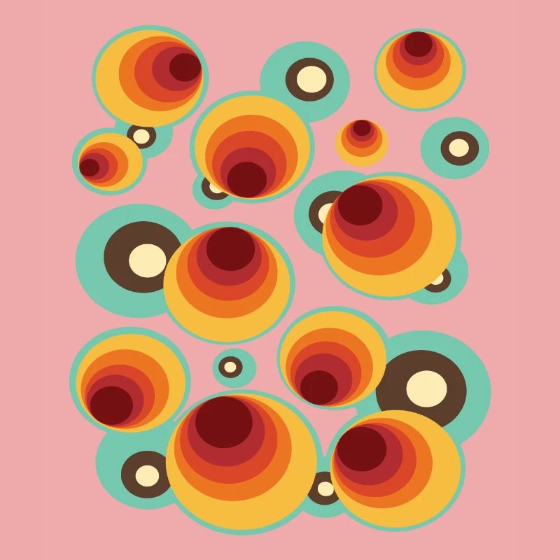 50s 60s Retro Pattern Circle Style Pattern