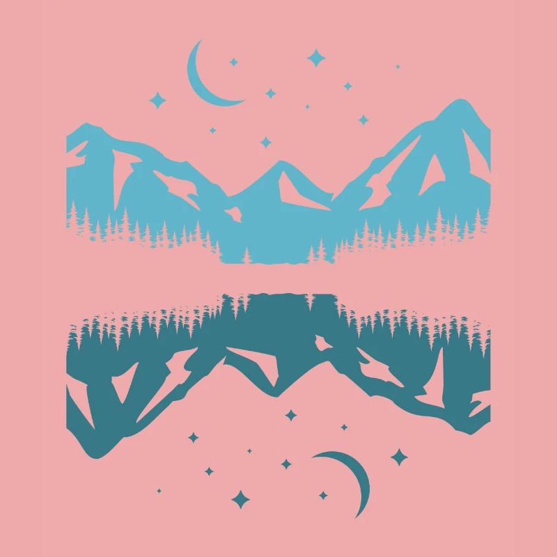 Moonlit Mountain Reflection