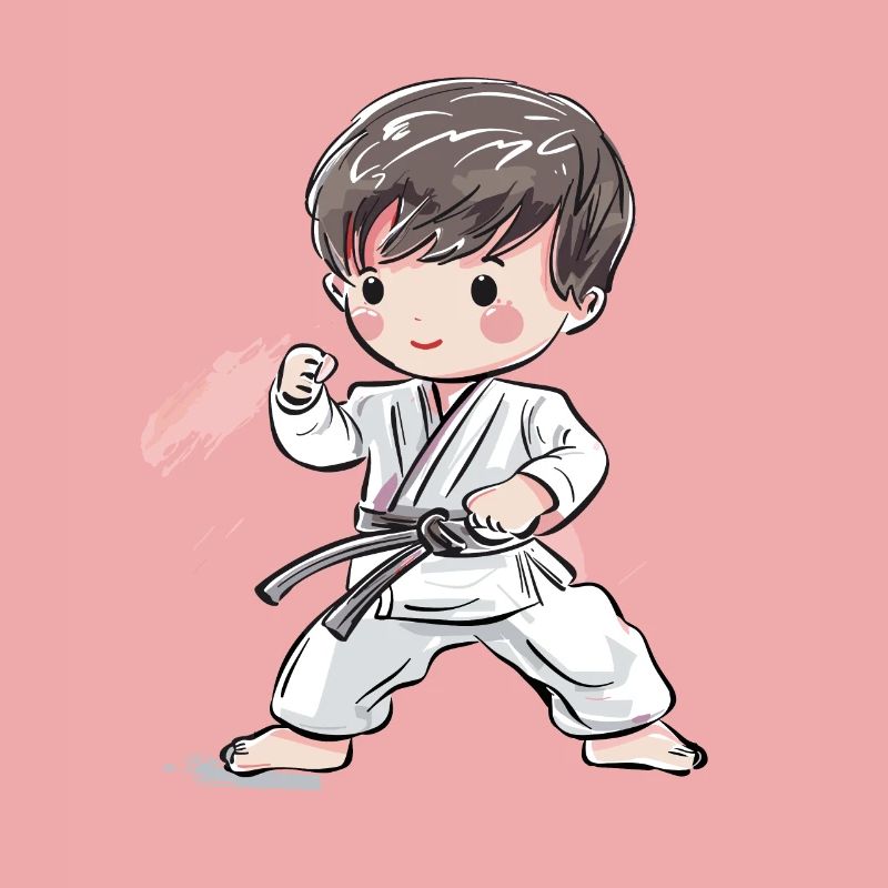 Karate Junge Comic Stil