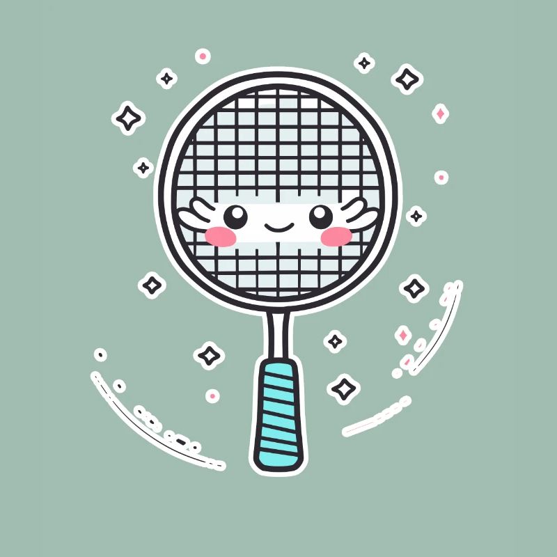 Badmintonschläger Comic Look