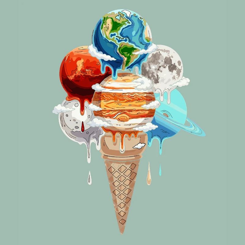 Planeten Eiscreme Kosmische Einskugel