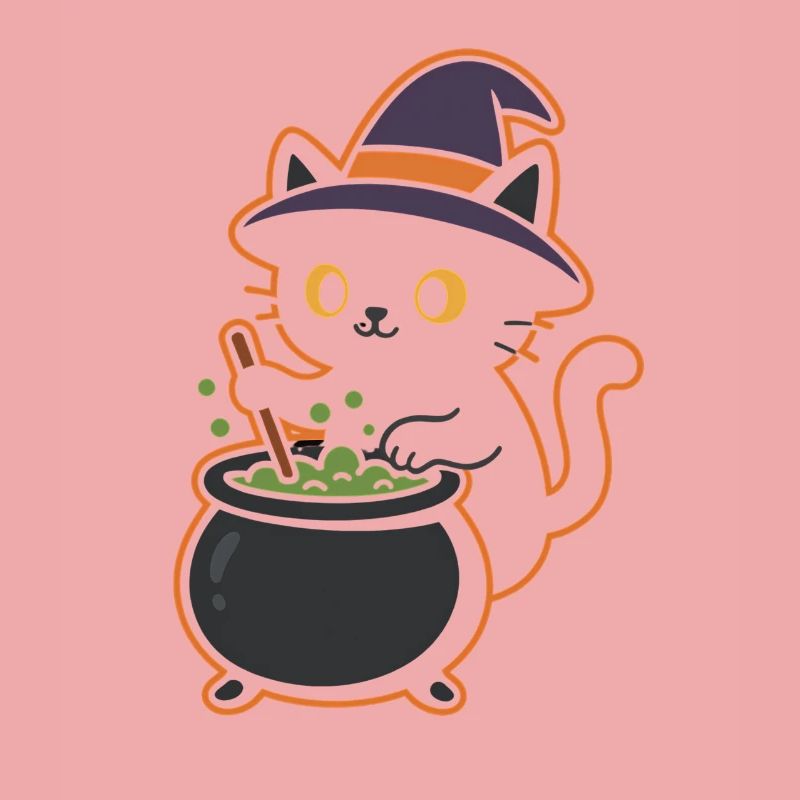Conception magique de potion de sorcière pour chat