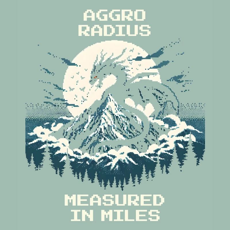 Rayon d’aggro | Dragon Rétro Pixel Art