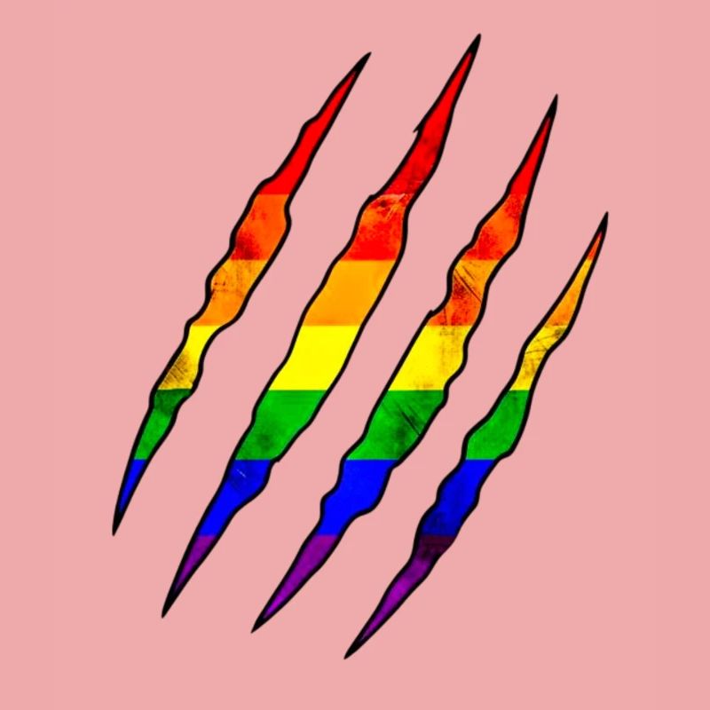 Pride Claw arc-en-ciel Statement Scratch Trace