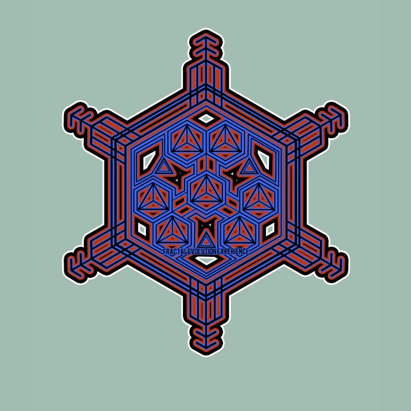 Expérience d’évolution fractale Motif hexagone étoile