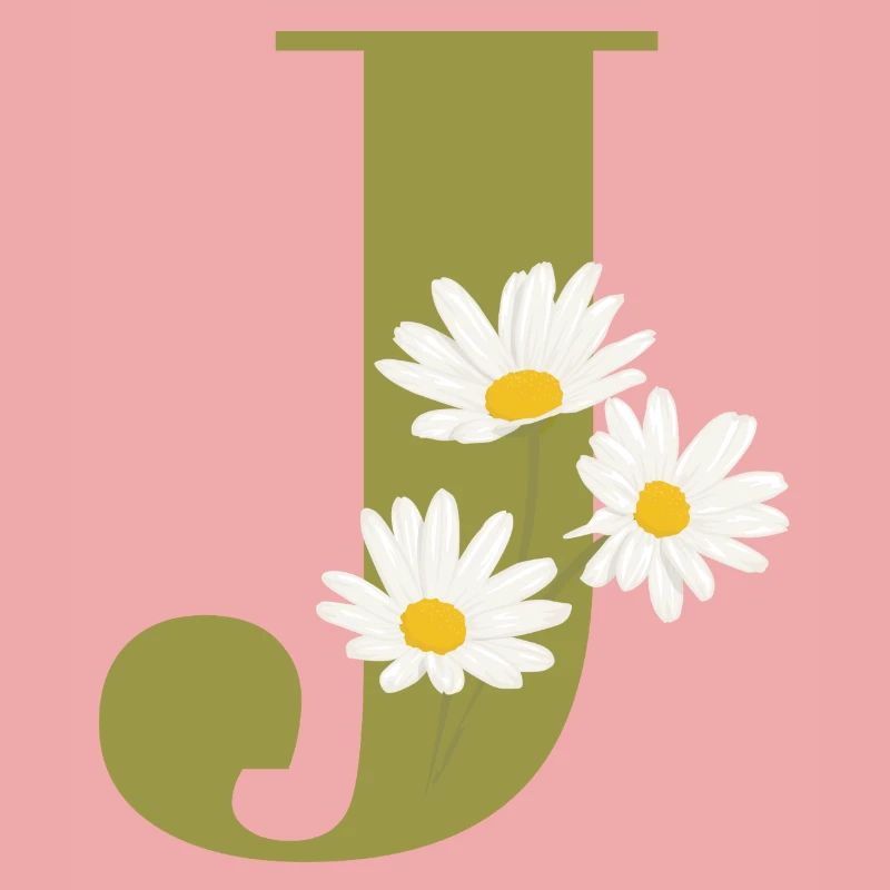 Buchstabe j Grüne Gänseblümchen