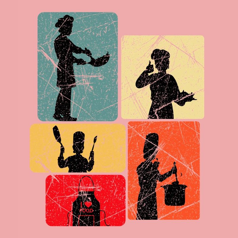 Kitchen Heroes Silhouettes Pattern