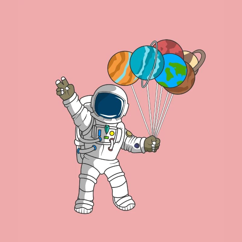 Astronaut Planets Outer Space célébrité du 2e anniversaire