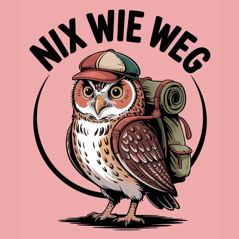 Hiking owl with backpack
