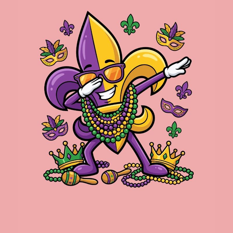 Dabbing Fleur De Lis Mardi Gras Dab Fleur De Lis