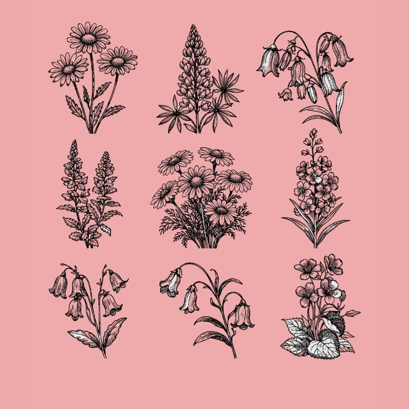 Night Blossom Botanical Pattern