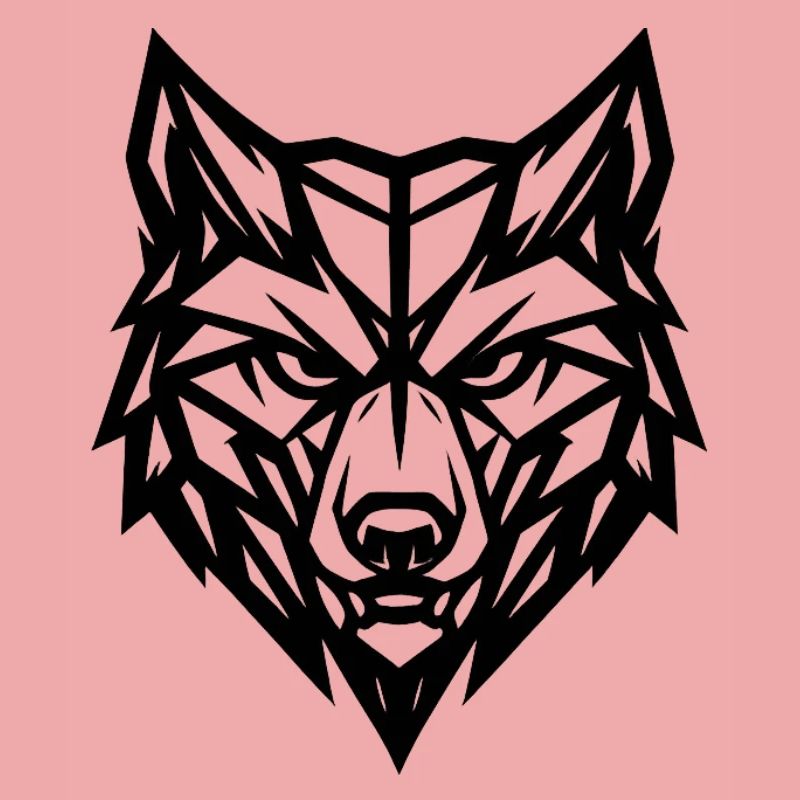 Grey Wolf with geometric style