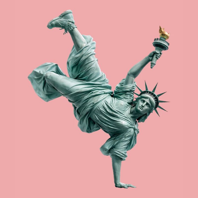 Freiheitsstatue Breakdancing