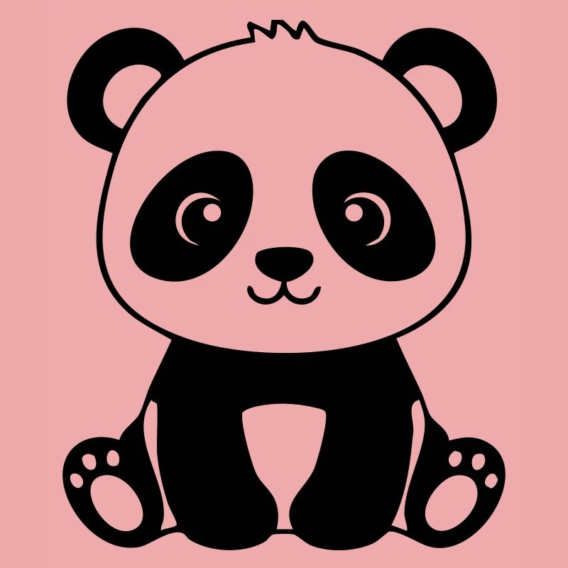 Bébé Panda mignon – Noir & Blanc