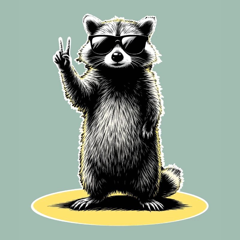 Waschbär Peace