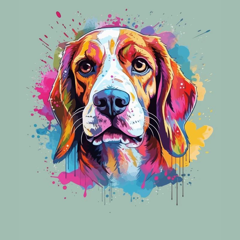 Art coloré de chien éclaboussé Beagle