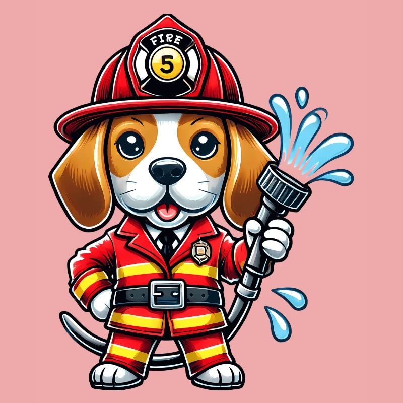 Design de pompier Beagle