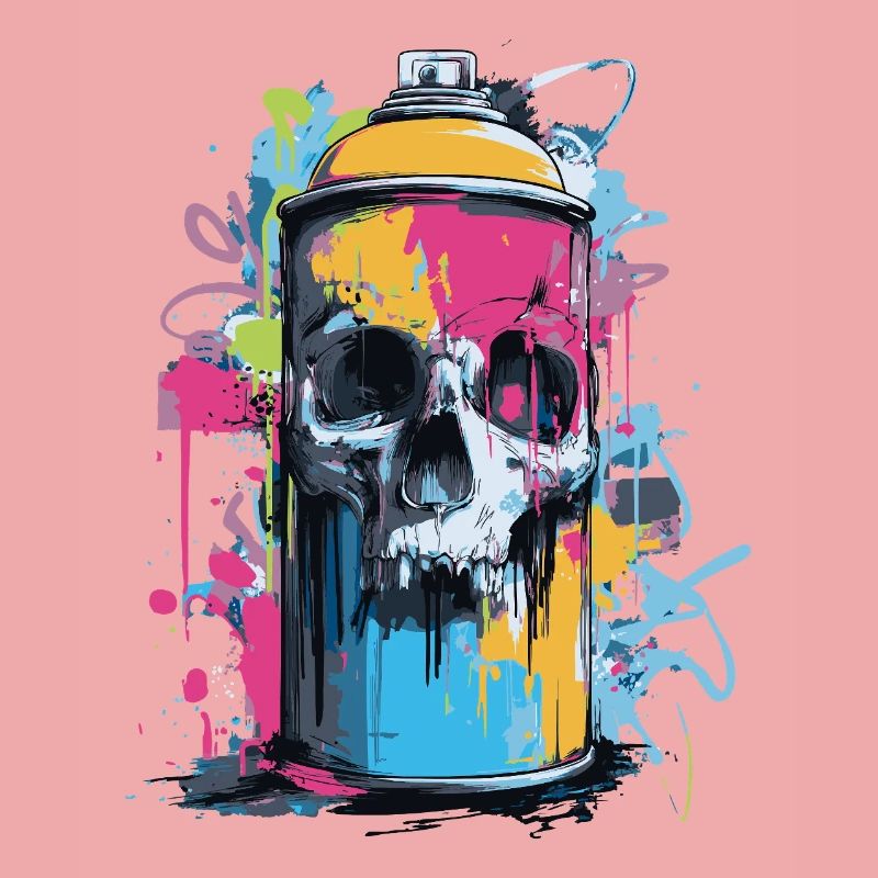 Spray à graffitis de crâne