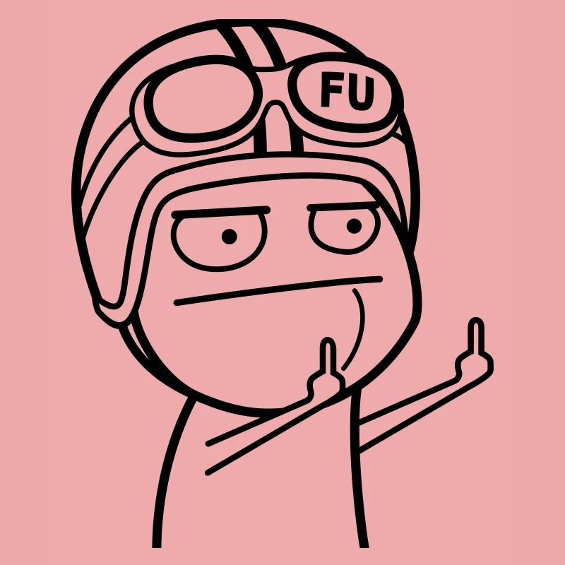 FU Meme avec casque de cyclomoteur (couleur changeable)