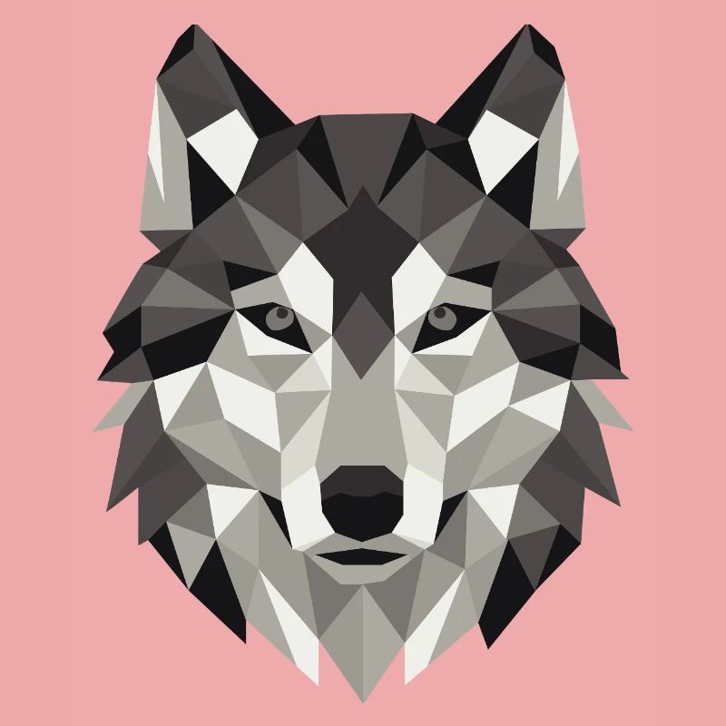 Géométrie Lowpoly de Wolf Head