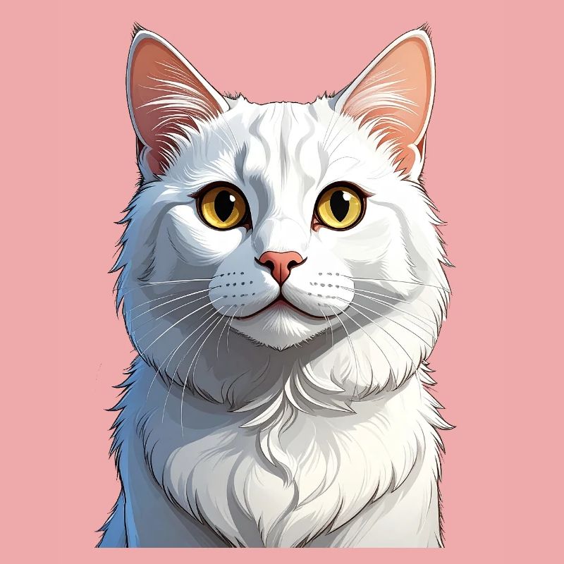 weiße Katze
