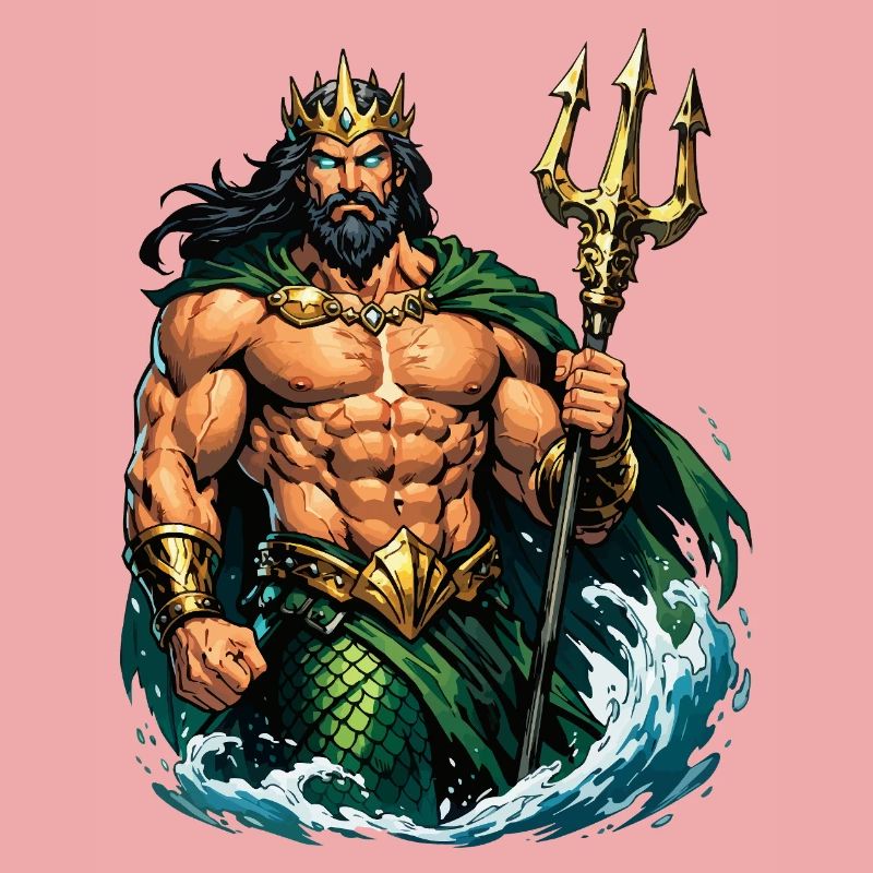 Le roi Poséidon avec le Trident