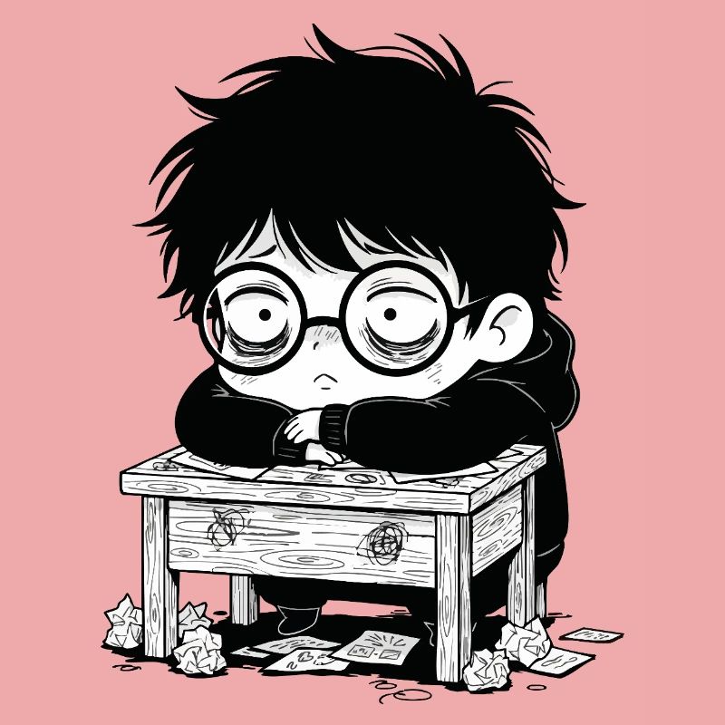 Studentischer Burnout-Büro – leerer Blick