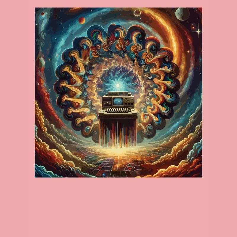 Cosmic Retro Computer Artwork