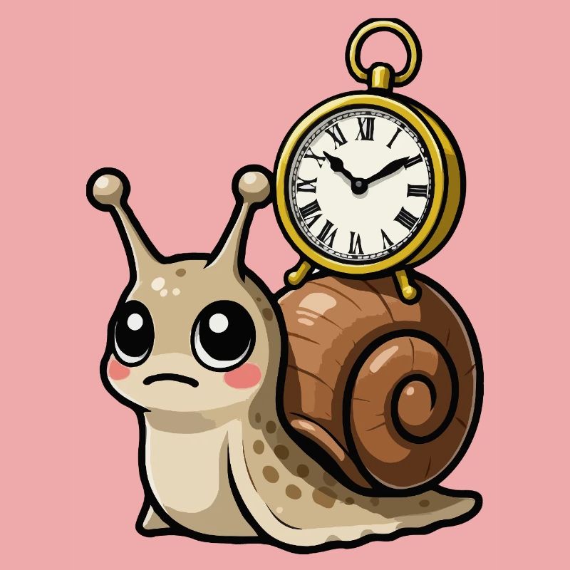 Snail with clock on shell