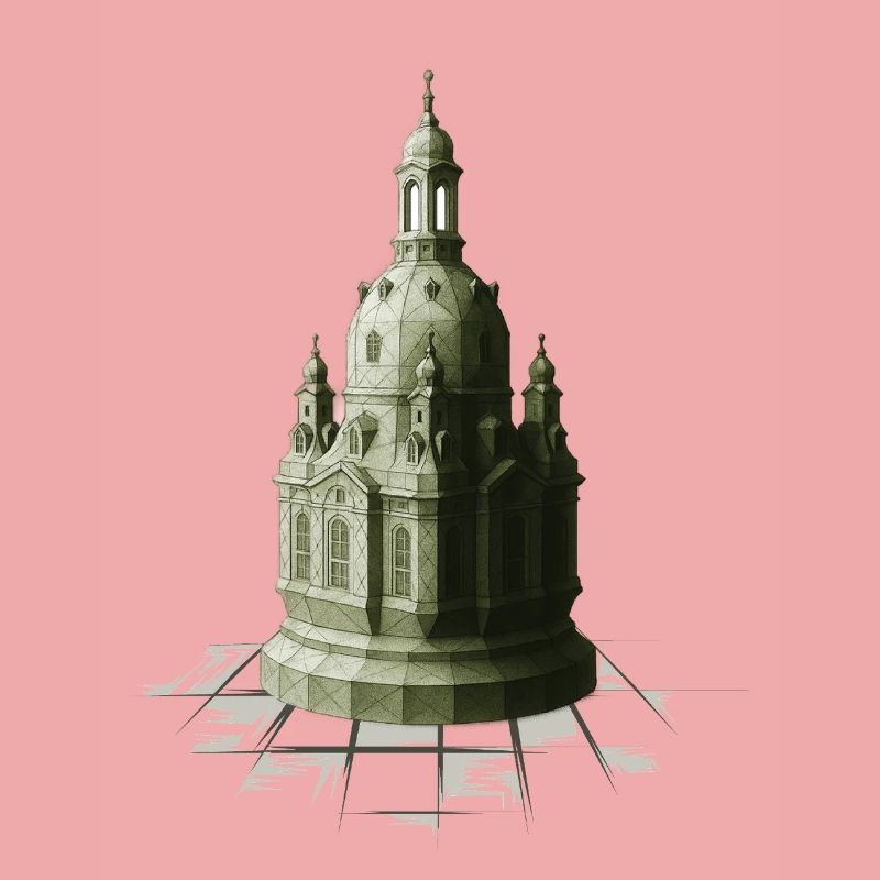 Dames d’échecs à bas polygon Frauenkirche