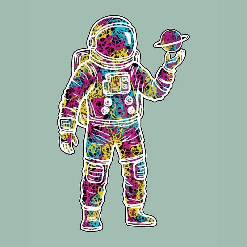 Astronaute Espace Scribble Planète Gribouillis