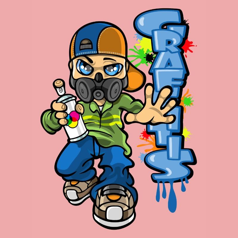 B-boy and graffiti