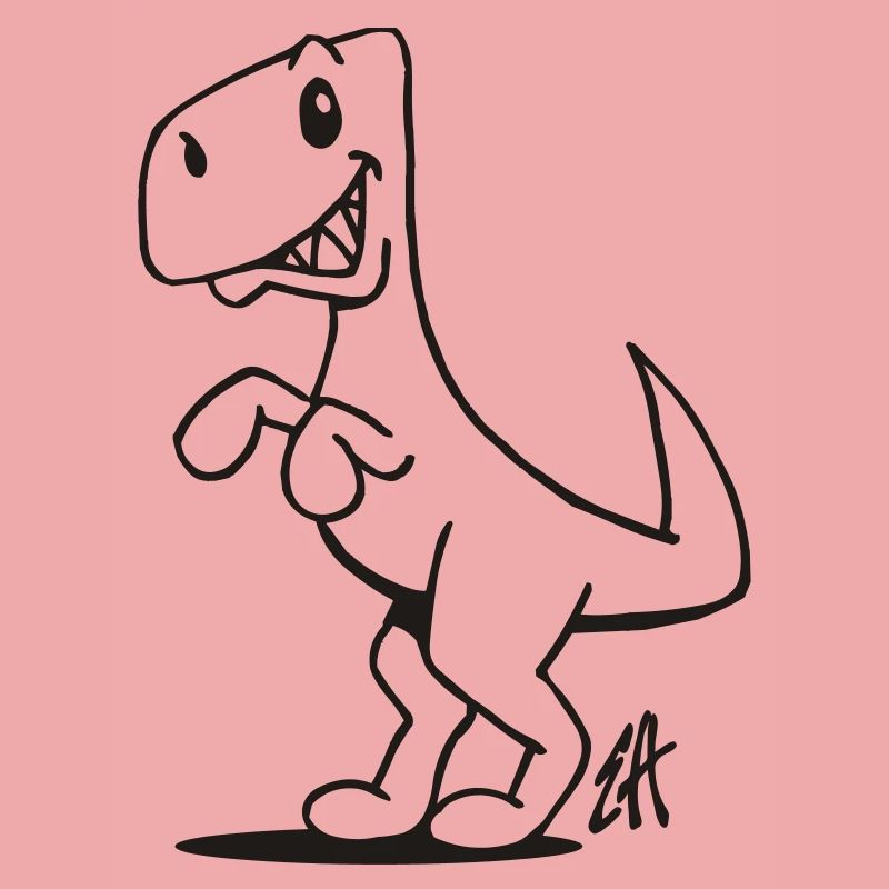 Smiling T-Rex einfarbiges Design